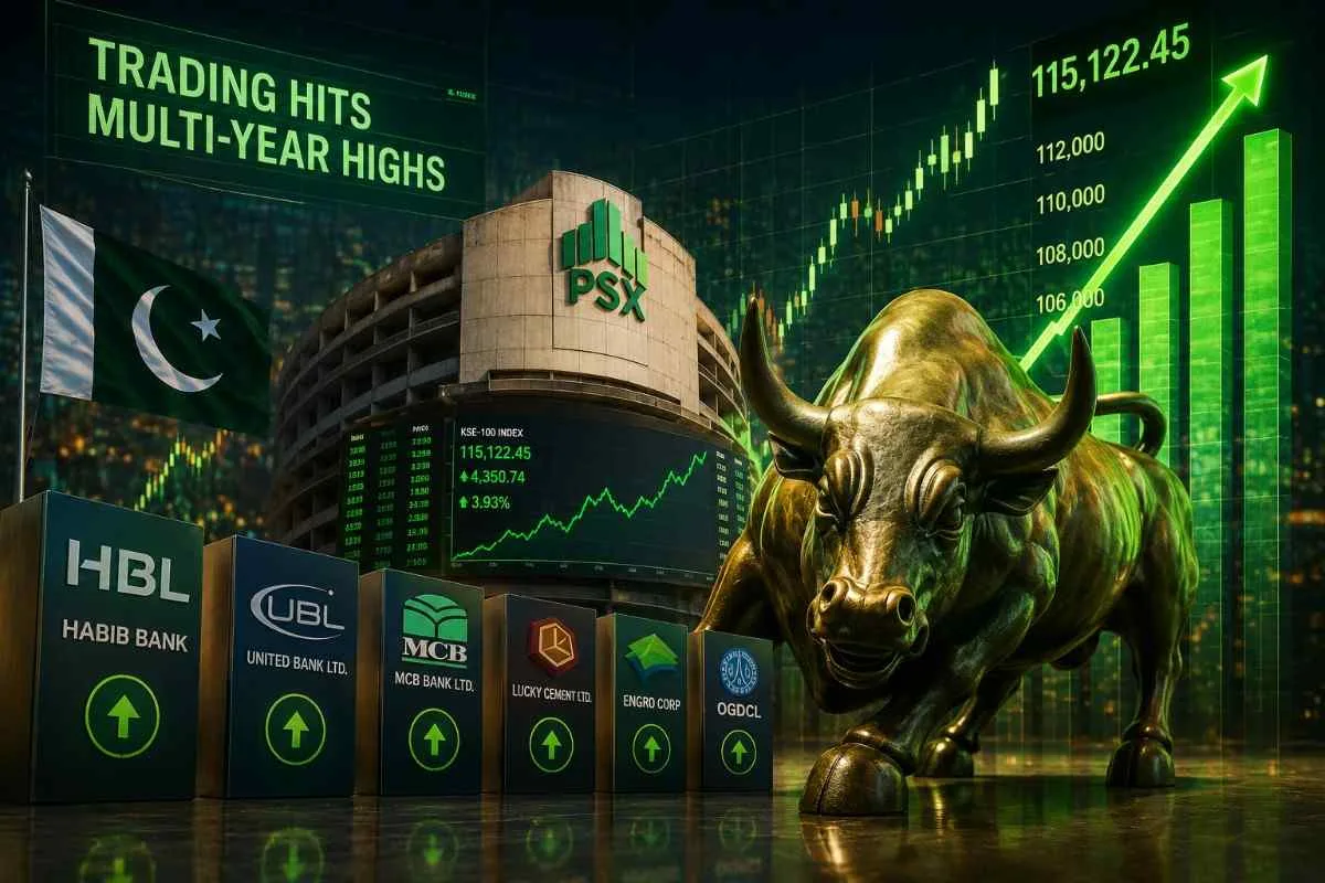 Heavyweight stocks drive PSX rally as trading hits multi-year highs.