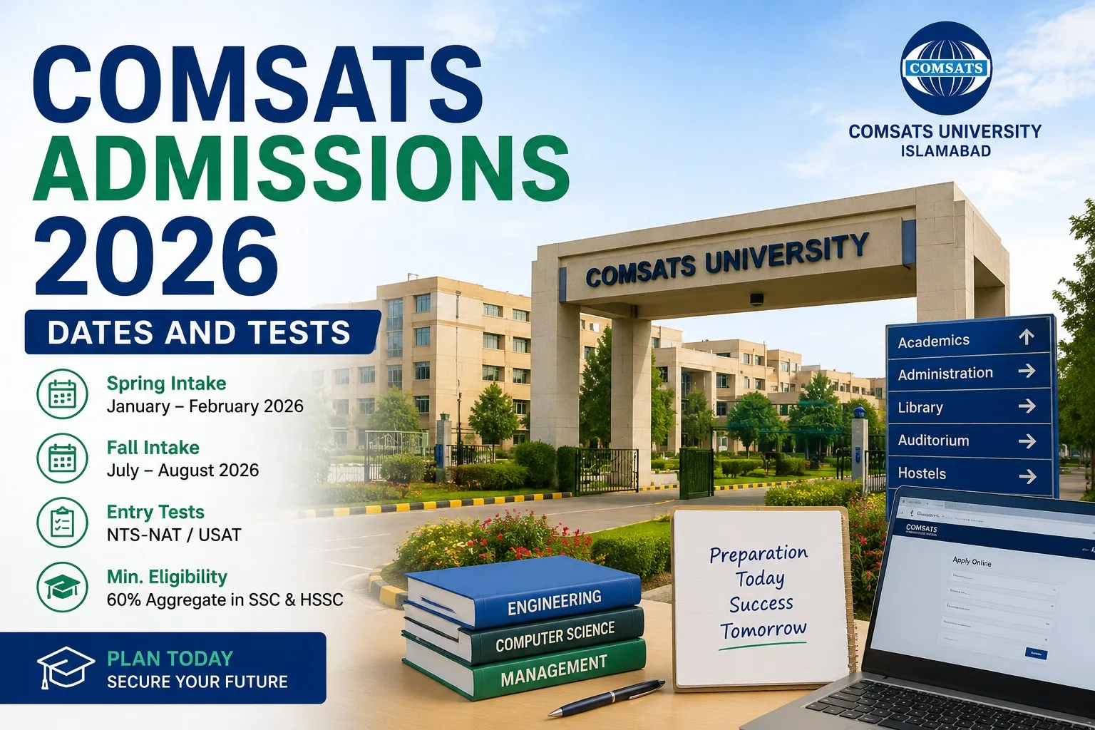 COMSATS Admissions 2026 Dates and Tests