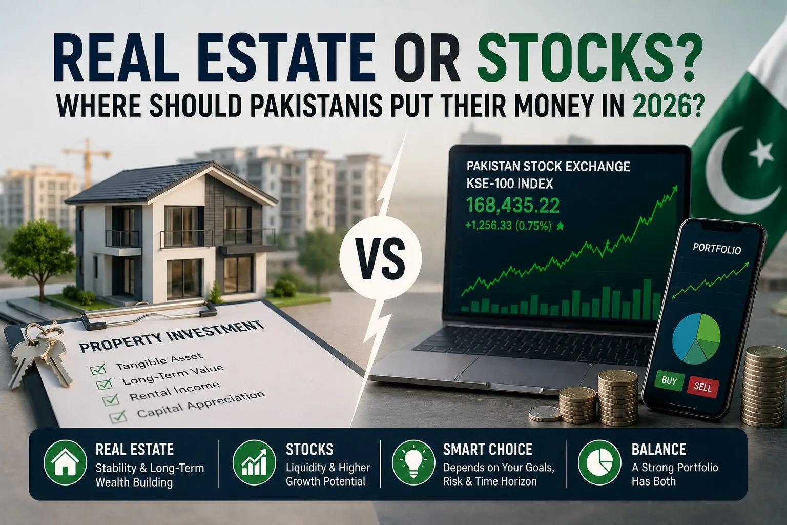 Real Estate or Stocks? Where Should Pakistanis Put Their Money in 2026?