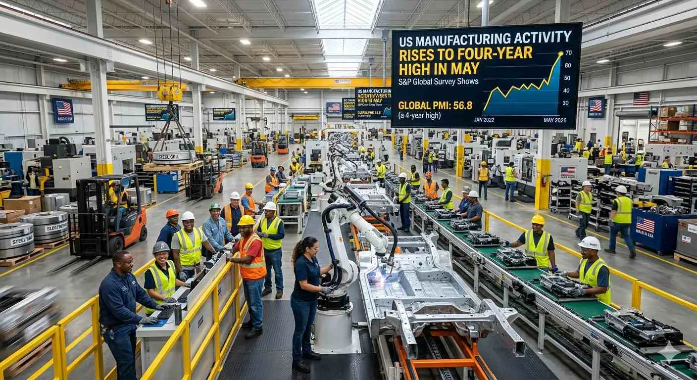 US manufacturing activity rises to four-year high in May, S&P Global survey shows
