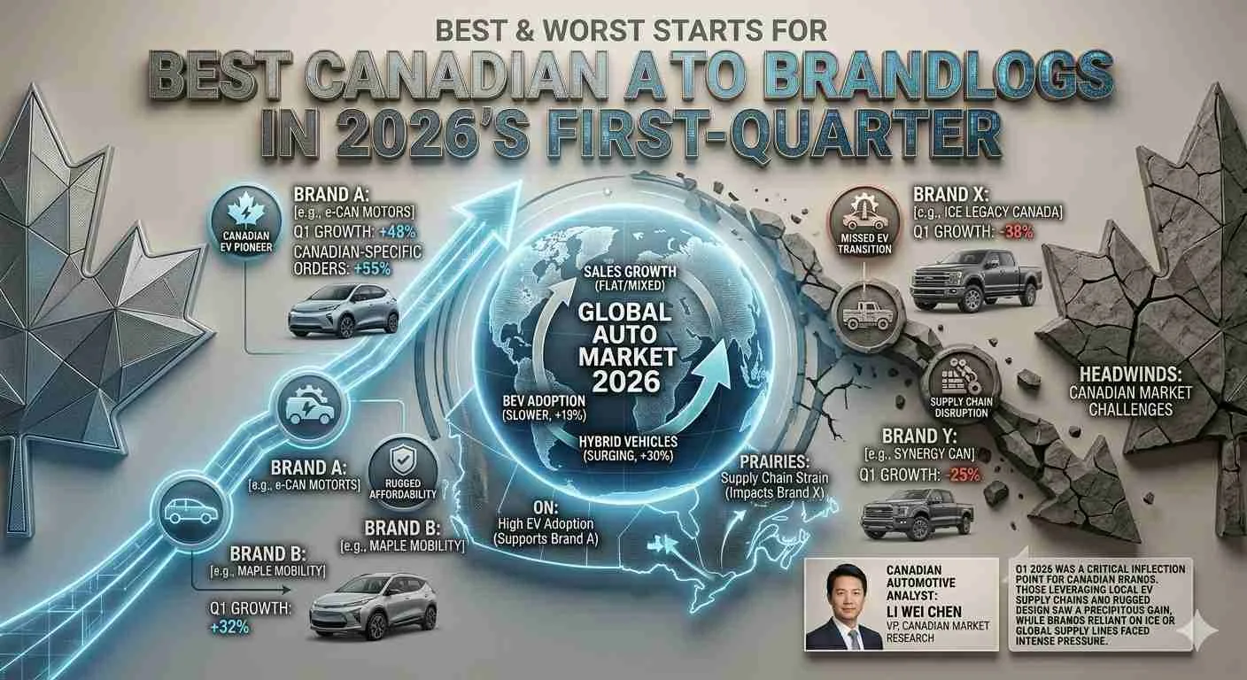 Best and worst starts for Canadian auto brands in 2026's first-quarter