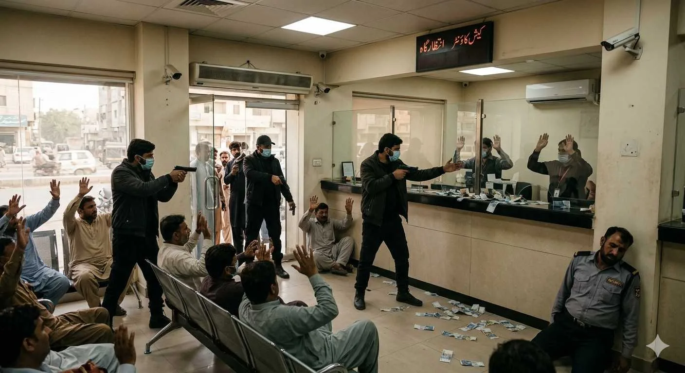 Karachi Bank Robbery Orangi Town Rs 5-6 Million Looted