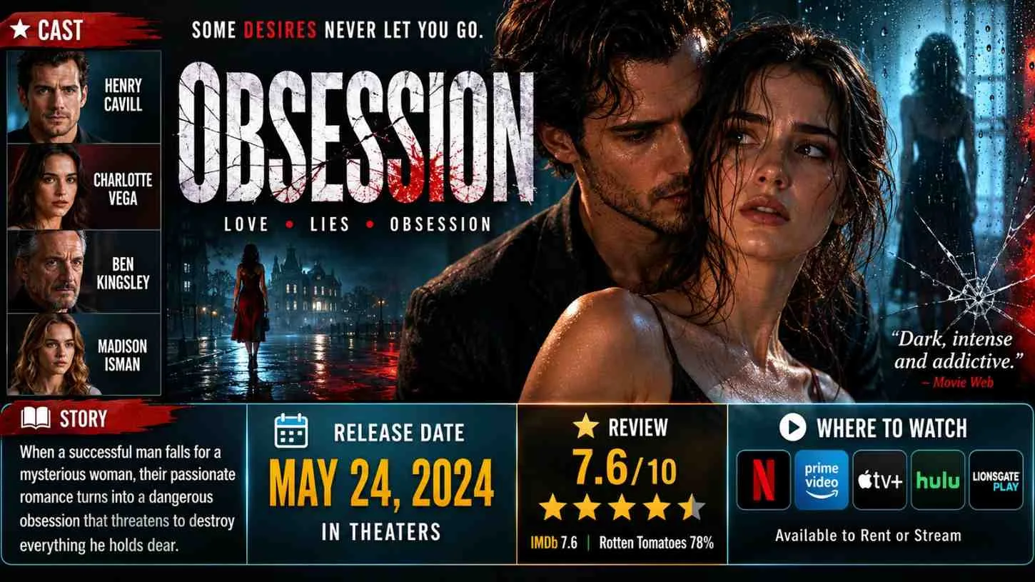Obsession Movie: Cast, Story, Release Date, Review, and Where to Watch