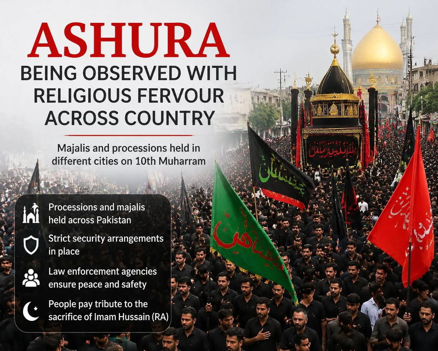 Ashura 2026 Observed Across Pakistan with Religious Fervour