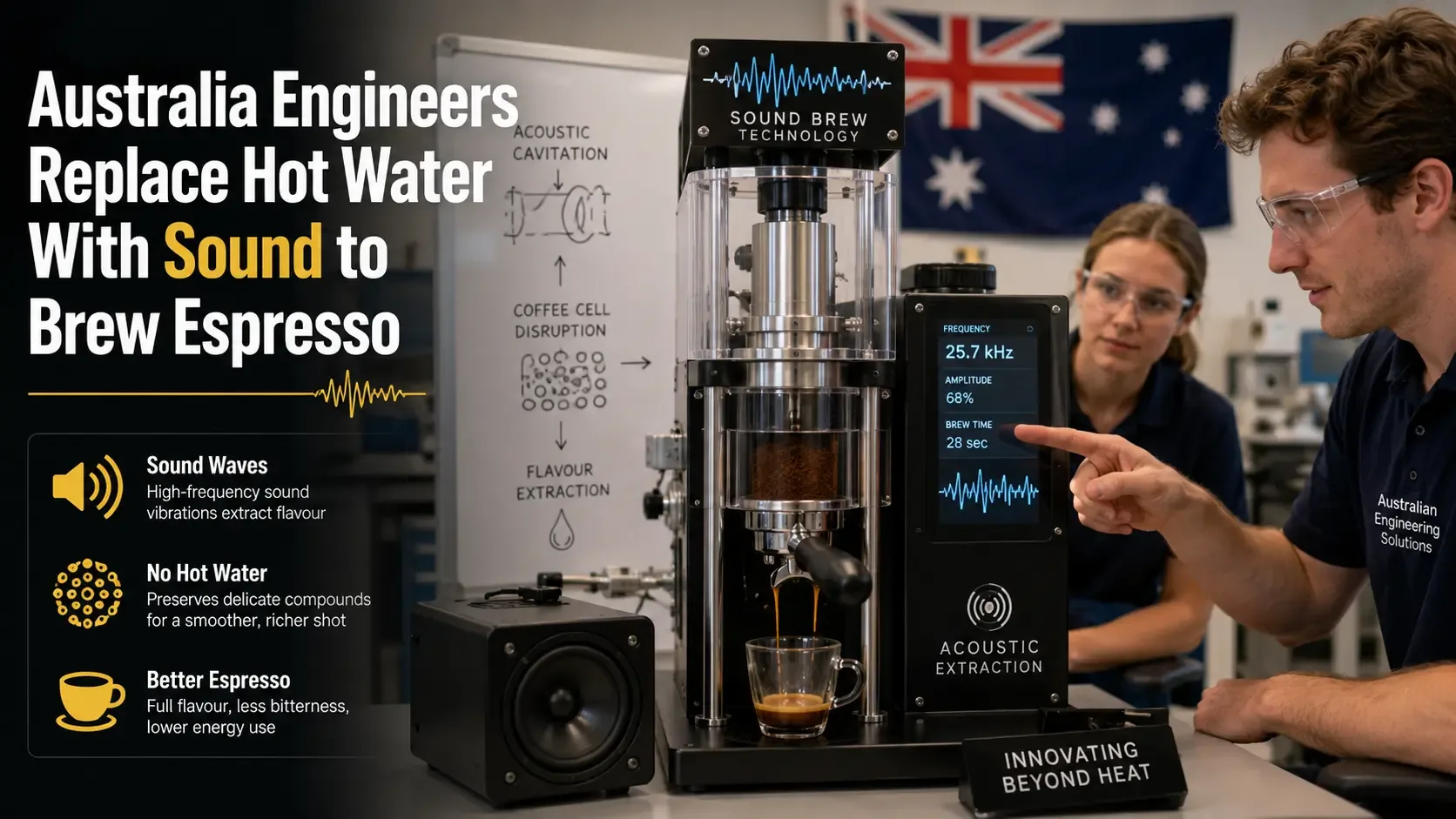 Australia Engineers Replace Hot Water With Sound to Brew Espresso