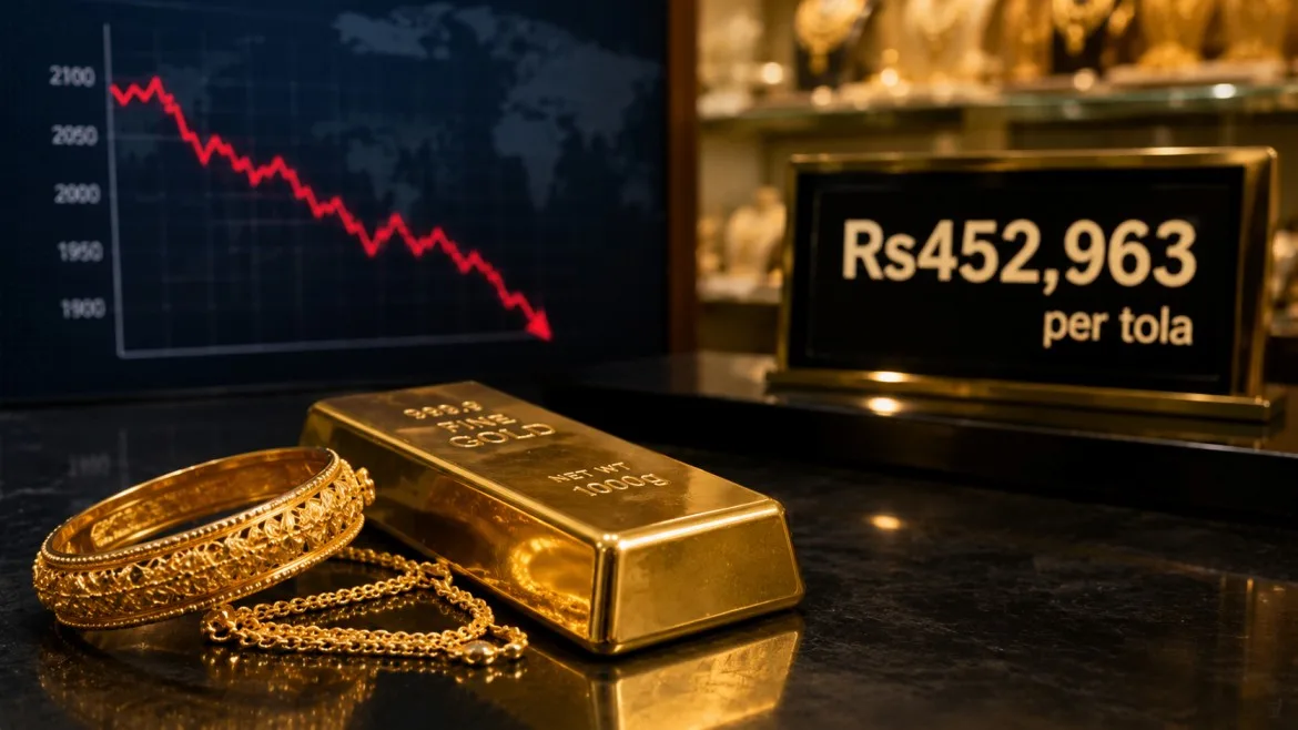 Gold Prices in Pakistan Drop by Rs2,300 Per Tola on Thursday Amid International Market Decline