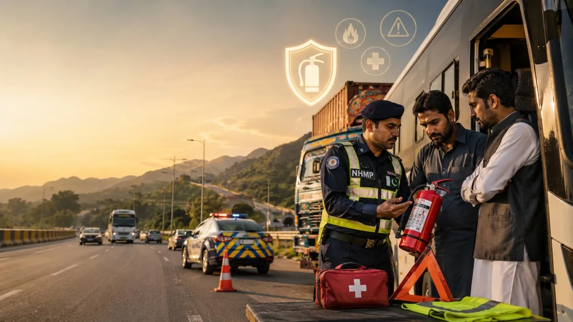 NHMP Makes Fire Extinguishers Mandatory for Vehicles Across Pakistan After Tragic Expressway Fire