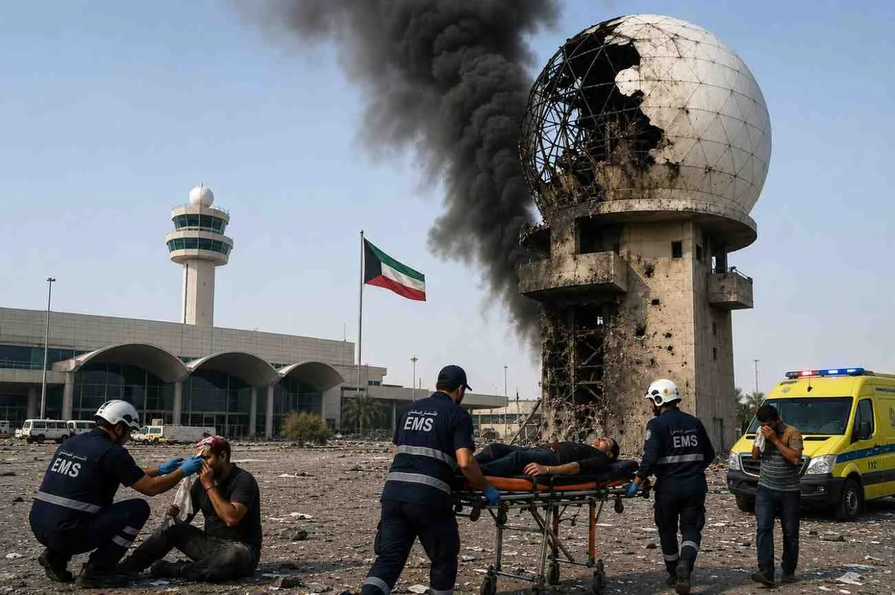 Kuwait Says Iran Strikes Hit Airport Radar, Injure Many