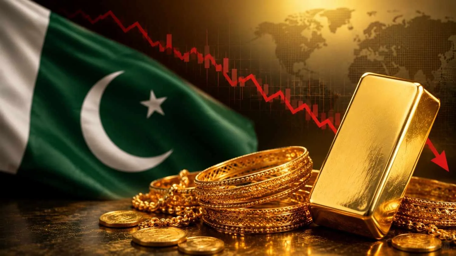 Gold Prices Fall in Pakistan as Global Rates Decline
