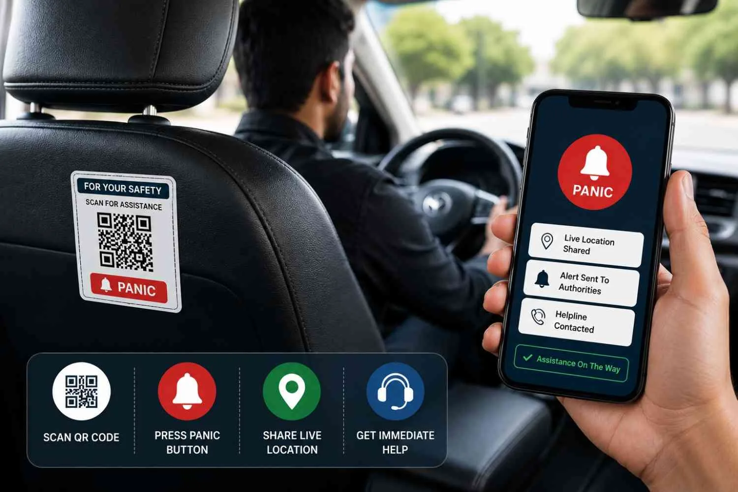 Ride-Hailing Vehicles to Get QR Panic Buttons