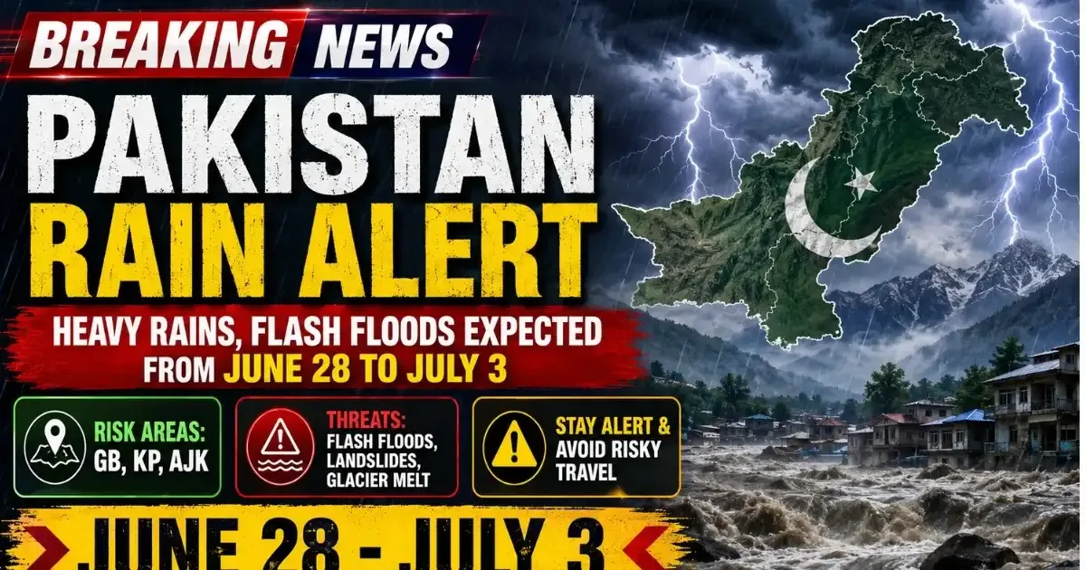 Pakistan Rain Alert: Heavy Rains, Flash Floods Expected From June 28 To July 3