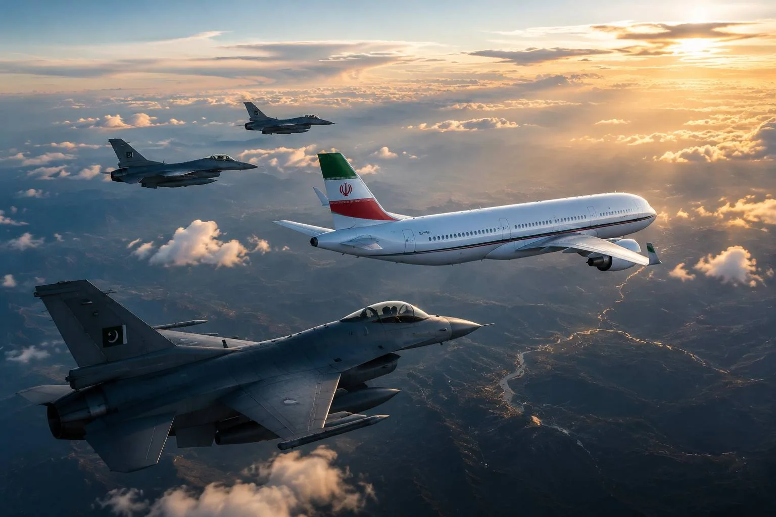 PAF Jets Give Aerial Salute to Iranian President