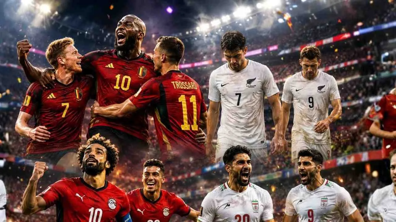 FIFA World Cup 2026: Belgium 5-1 New Zealand, Egypt vs Iran Draw