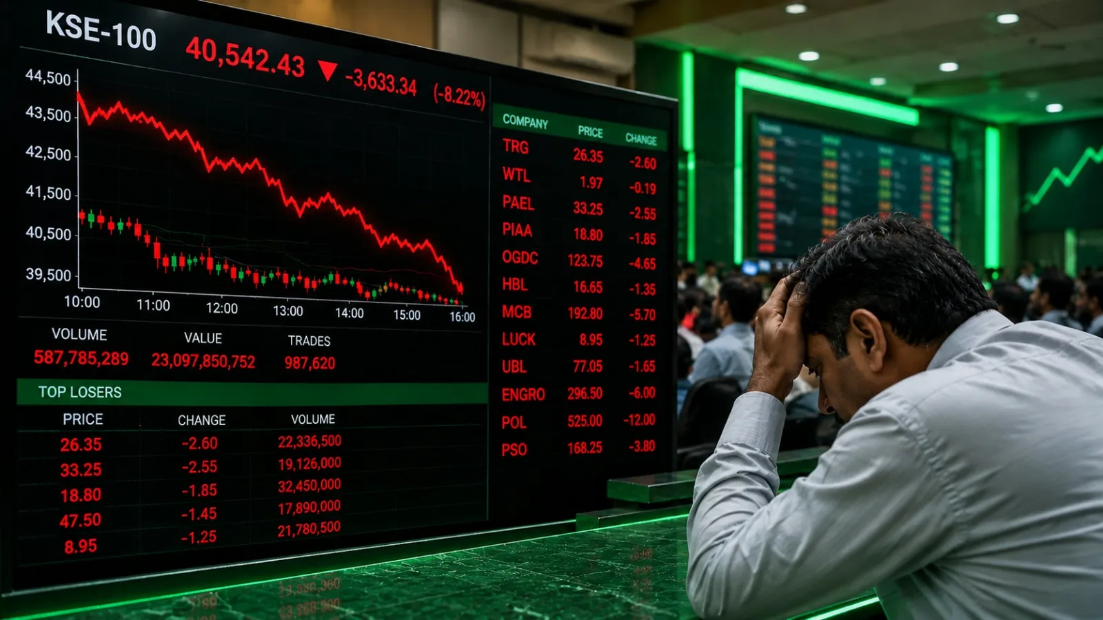 PSX Falls 3,500 Points on Peace Uncertainty