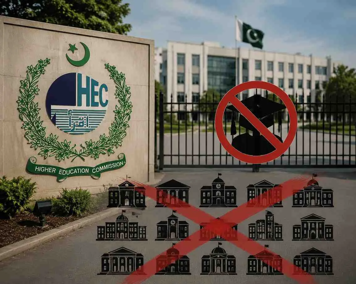 HEC Suspends Admissions in 44 Universities Pakistan