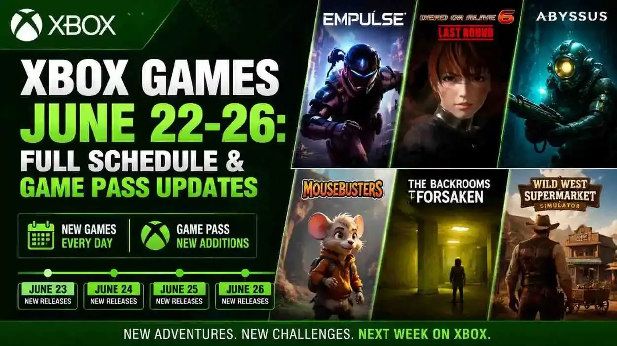 Xbox Games June 22–26: Full Schedule & Game Pass Updates