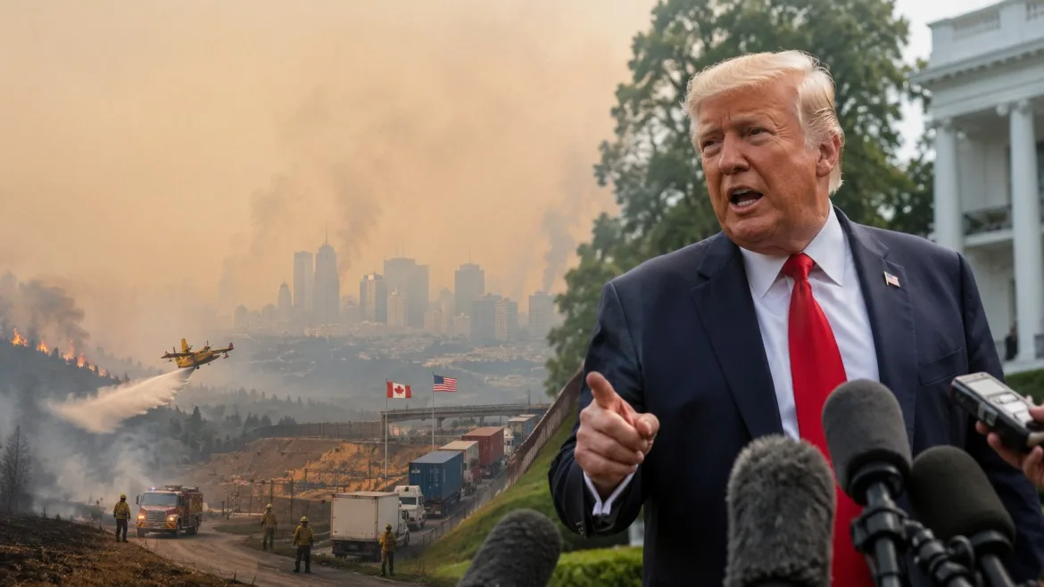 Trump Blames Canada for Wildfire Smoke, Threatens Tariff Costs
