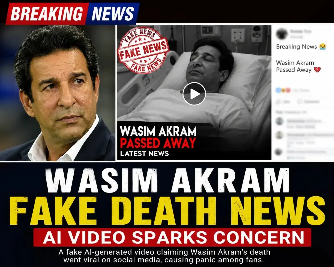 Wasim Akram Death Hoax: AI-Generated Video Sparks Concern Online